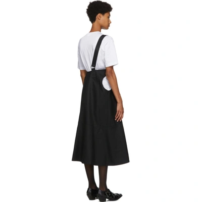 Shop Junya Watanabe Black Wool Herringbone One-strap Suspender Skirt In 1 Black