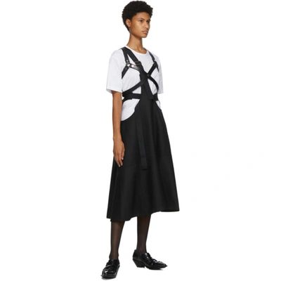 Shop Junya Watanabe Black Wool Herringbone One-strap Suspender Skirt In 1 Black