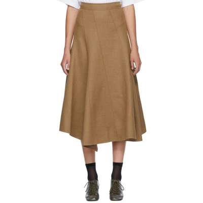 Shop Jw Anderson Tan Spiral Skirt In 617 Praline