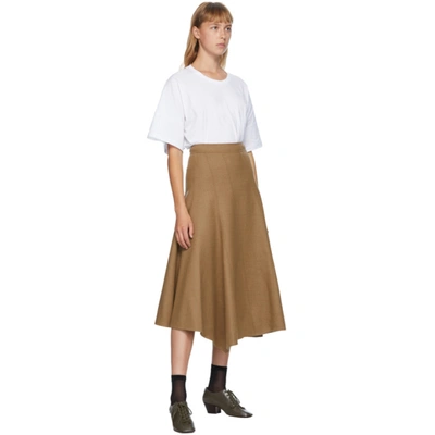 Shop Jw Anderson Tan Spiral Skirt In 617 Praline