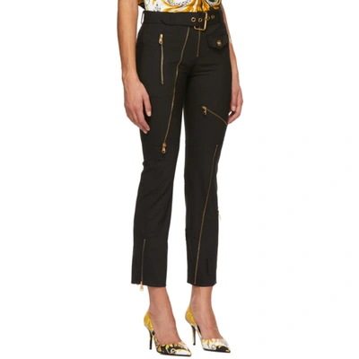 Shop Versace Black Multi Zip Trousers In A1008 Nero