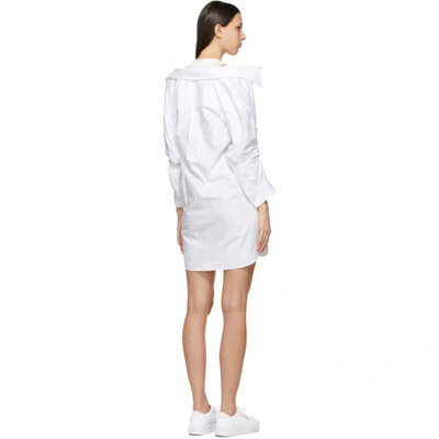 Shop Alexander Wang T White Off-shoulder Shirt Dress In 111 White