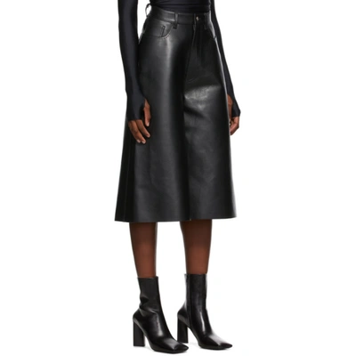 Shop Balenciaga Black Leather Cropped Pants In 1000 Black