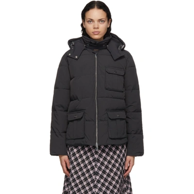 Shop Ganni Black Heavy Tech Puffer Jacket In 252 Phantom