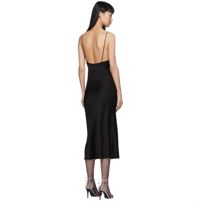 Shop Saint Laurent Black Satin Slip Dress In 1000 Black