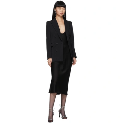 Shop Saint Laurent Black Satin Slip Dress In 1000 Black