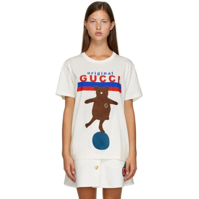 Shop Gucci Off-white 'original ' Bear T-shirt In 9095 Sunlig
