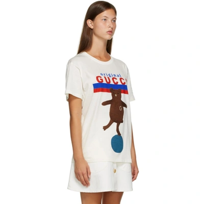 Shop Gucci Off-white 'original ' Bear T-shirt In 9095 Sunlig