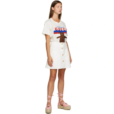 Shop Gucci Off-white 'original ' Bear T-shirt In 9095 Sunlig