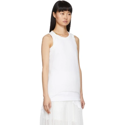 Shop Sacai White Zip Tank Top In 101 White