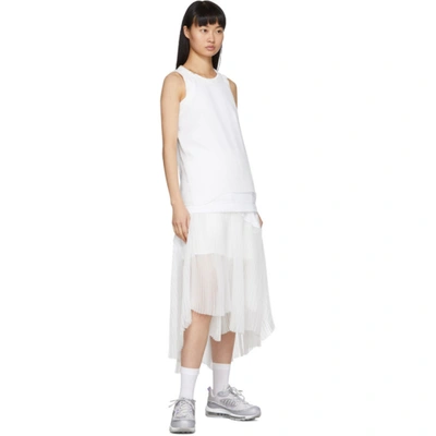 Shop Sacai White Zip Tank Top In 101 White