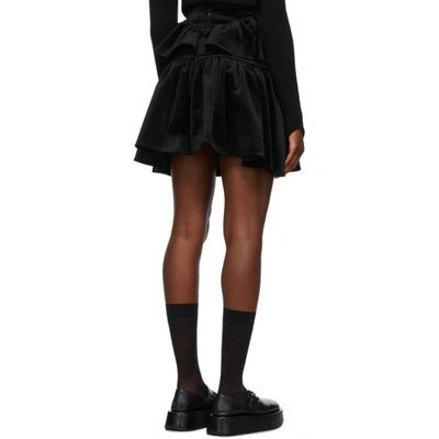 Shop Shushu-tong Shushu/tong Black Velvet Double Layer Skirt In Ba100 Black
