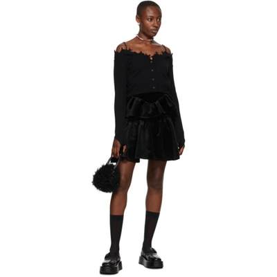 Shop Shushu-tong Shushu/tong Black Velvet Double Layer Skirt In Ba100 Black