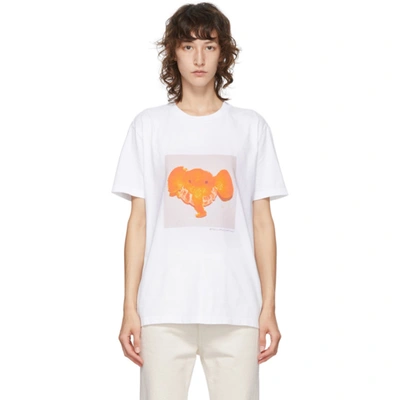 Shop Stella Mccartney White Tangerine Elephant T-shirt In 9000 White