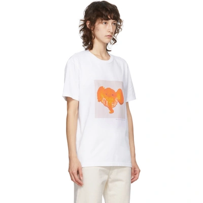 Shop Stella Mccartney White Tangerine Elephant T-shirt In 9000 White