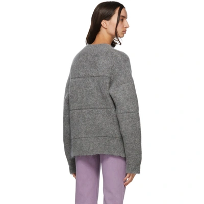 Shop Jacquemus Grey Mohair 'la Maille Albi' Sweater