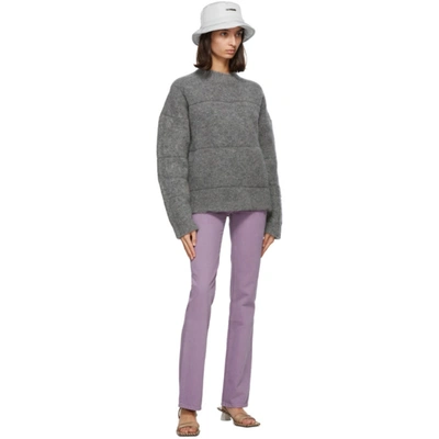 Shop Jacquemus Grey Mohair 'la Maille Albi' Sweater