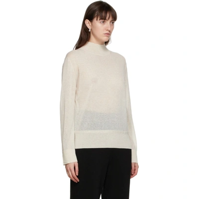 Shop Le17septembre Off-white Sheer Turtleneck In Beige