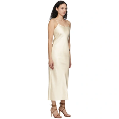 Shop Marina Moscone Off-white Heavy Satin Bias Slip Dress In Ivory