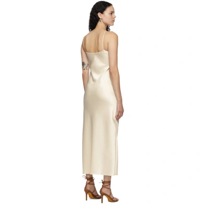 Shop Marina Moscone Off-white Heavy Satin Bias Slip Dress In Ivory