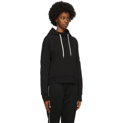 Shop Moncler Black Sleeve Logo Hoodie In 999 Black