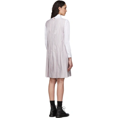 Shop Thom Browne Multicolor Oxford University Stripe Dress In 960 Rwbwht