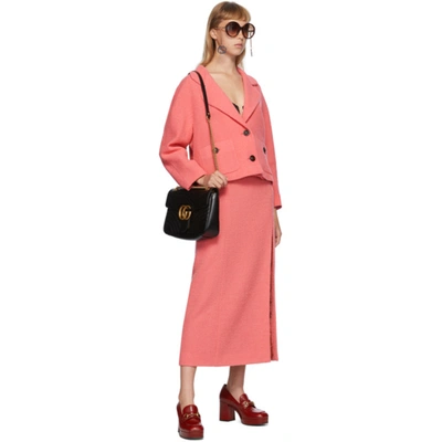 Shop Gucci Pink Wool Tweed Midi Skirt In 5175 Viv.az