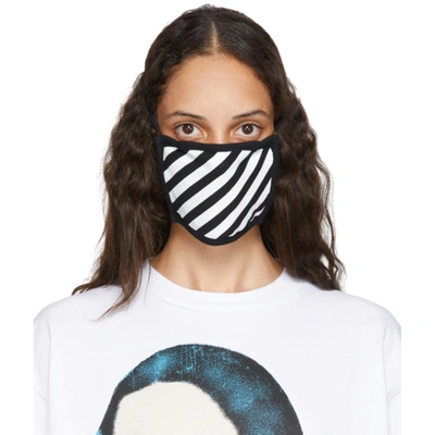 Shop Off-white Black Diag Mask In Black/white