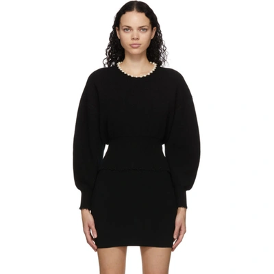 Shop Alexander Wang Black Pearl Necklace Sweater In 001 Black