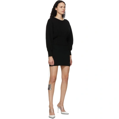 Shop Alexander Wang Black Pearl Necklace Sweater In 001 Black