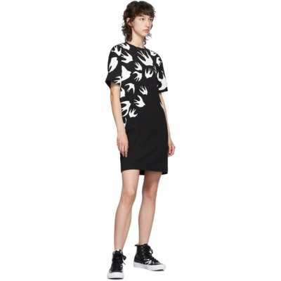 Shop Mcq By Alexander Mcqueen Black Mcq Swallow T-shirt Dress In 1000 Black