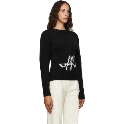 Shop Off-white Black Intarsia Logo Crewneck In Black/white