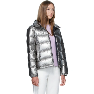 Shop Moncler Silver Gris Jacket In 920 Silver