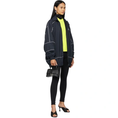 Balenciaga Logo Tech Poplin Zip-up Jacket In 4100 Dknavy | ModeSens