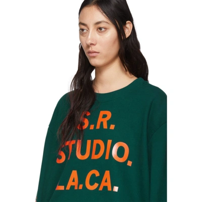 Shop S.r. Studio. La. Ca. Green & Orange Vampire Sunrise Sweatshirt In Pine Grove