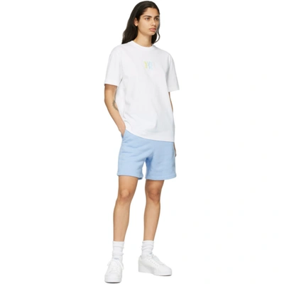 Shop Alexander Wang Blue Terry Shorts In 458 Lt Blue