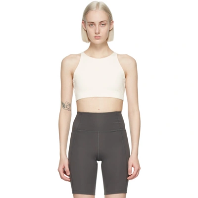 Shop Girlfriend Collective Off-white Topanga Sports Bra In Ivory