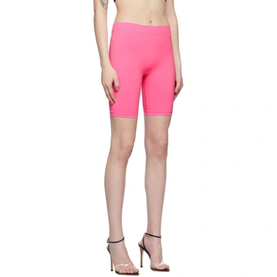 Shop Helmut Lang Pink Jersey Bike Shorts In Wkc Disco Pink