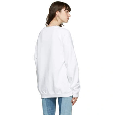 Shop Maison Margiela White Paper Logo Sweatshirt In 100 White
