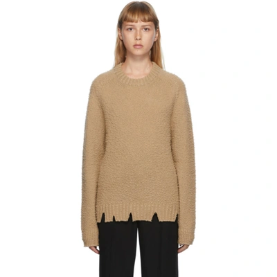Shop Maison Margiela Tan Pilled Gauge Sweater In 113m Camel
