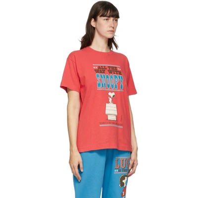 Shop Marc Jacobs Red Peanuts Edition Snoopy T-shirt In Washed Red