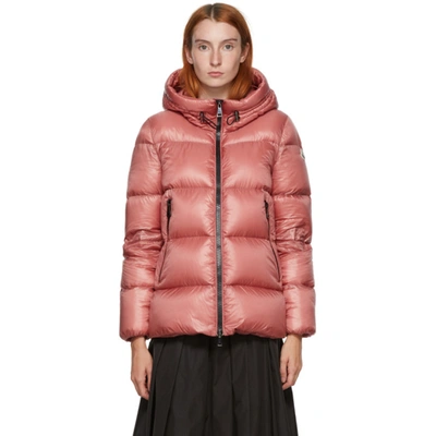 Shop Moncler Pink Down Serrite Jacket In 544 Dark Ro