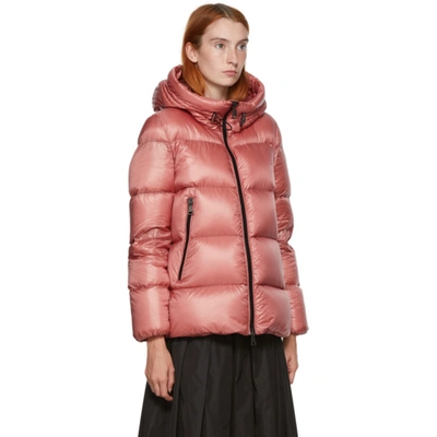 Shop Moncler Pink Down Serrite Jacket In 544 Dark Ro