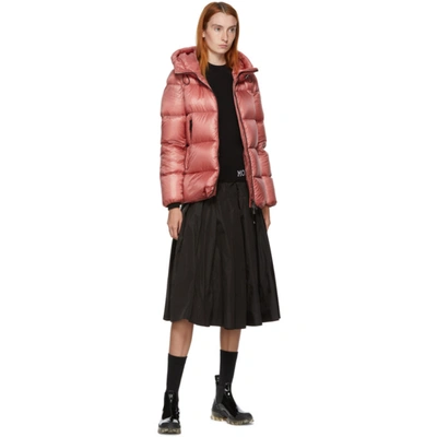 Shop Moncler Pink Down Serrite Jacket In 544 Dark Ro