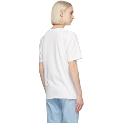 Shop Saint Laurent White Vhs Dark Sunset T-shirt In 8486 Natural/multi