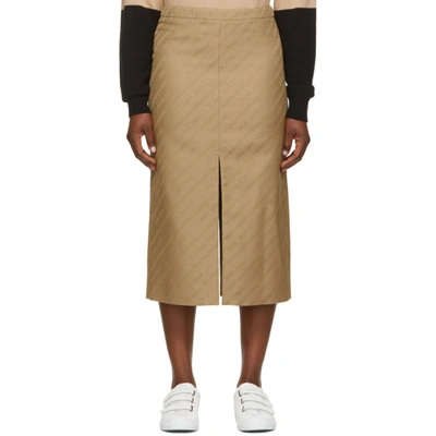 Shop Givenchy Beige Jacquard Tubino Skirt In 250 Nude