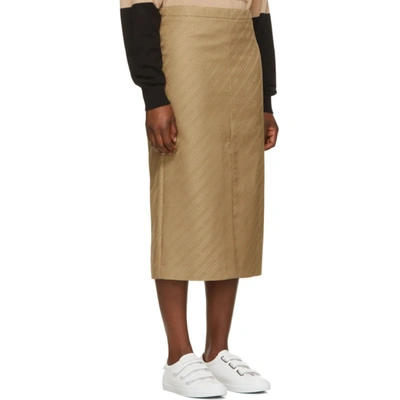 Shop Givenchy Beige Jacquard Tubino Skirt In 250 Nude