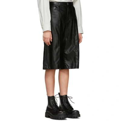 Shop Aeron Ssense Exclusive Black Faux-leather Helen Shorts In 002 Black