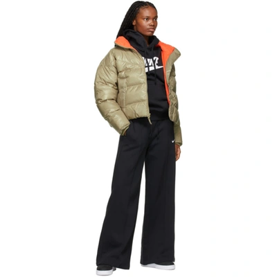 Shop Nike Beige Down Puffer Jacket In 342 Stone