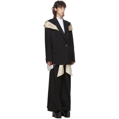 Shop Simone Rocha Black Masculine Bow Blazer In Black/cream